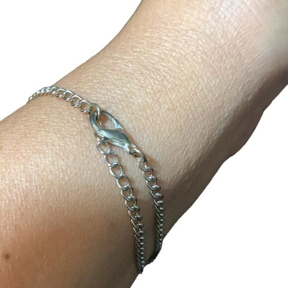 Vintage Lousiana Water Meter Chain Bracelet NOLA Crescent Box Silver Blue 8-10"L - Picture 11 of 12